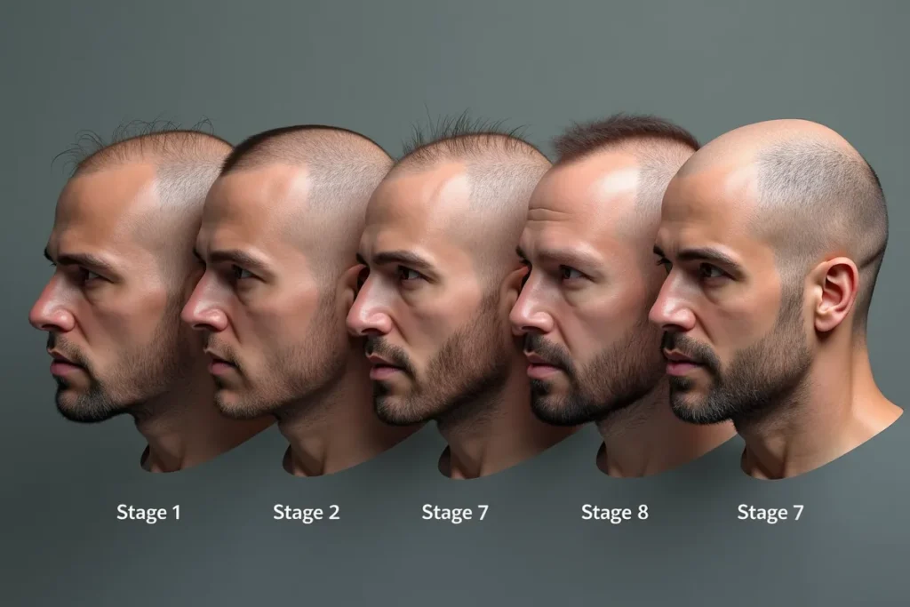 Etapy łysienia: Jak przebiega proces utraty włosów? Etapy łysienia: Jak przebiega proces utraty włosów?