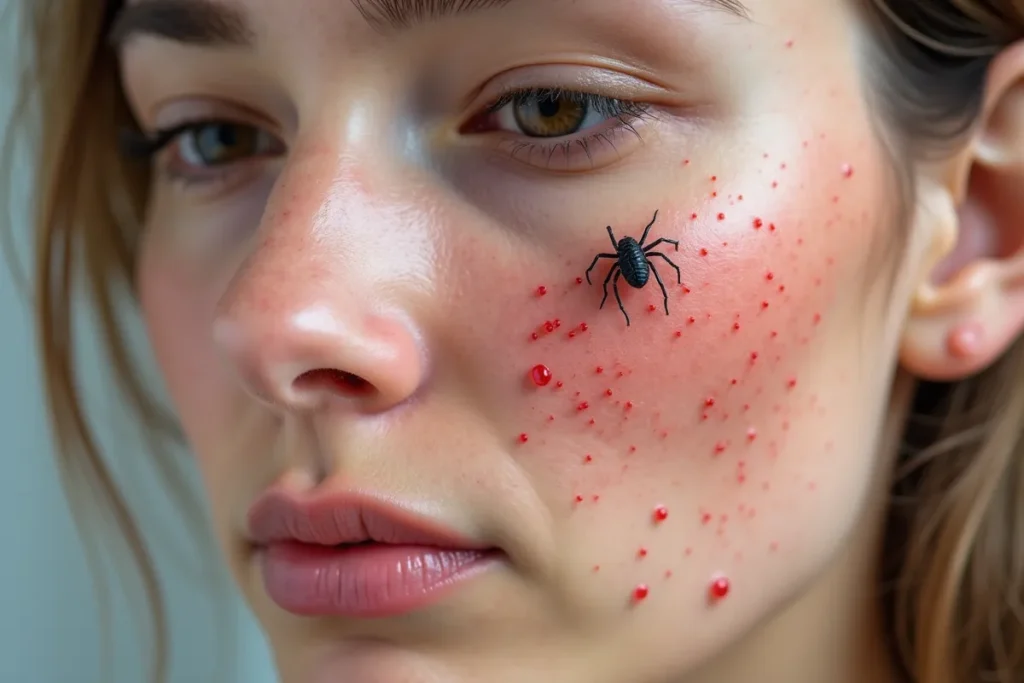 Nużeniec na twarzy: Objawy, zdjęcia i zmiany skórne Nużeniec na twarzy: Objawy, zdjęcia i zmiany skórne