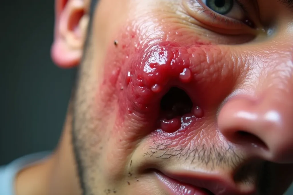 Ropień na twarzy: Objawy, Przyczyny i Leczenie