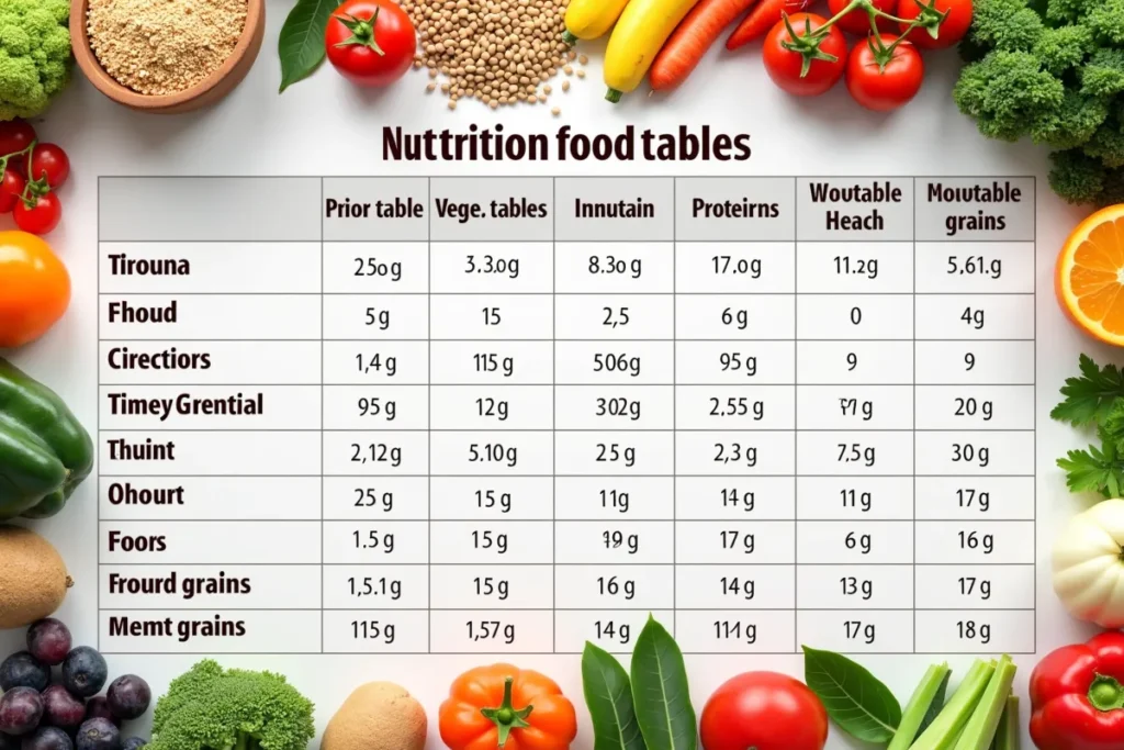 Tabela żywienia – Klucz do zdrowego odżywiania i diety